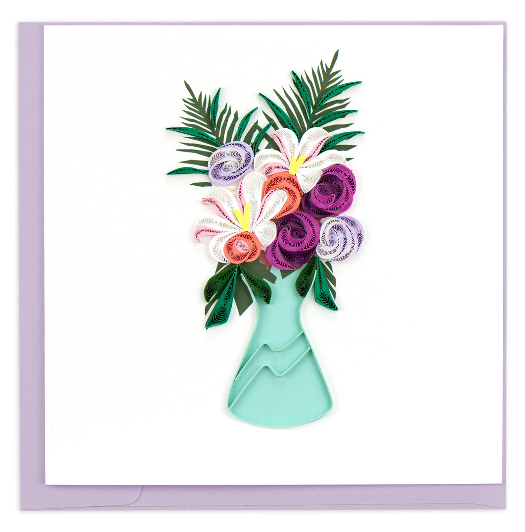 Flower Vase Quilling Card