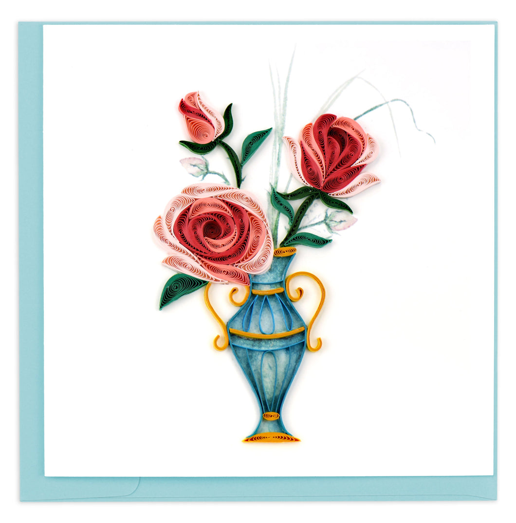 Victorian Rose Bouquet Quilling Card