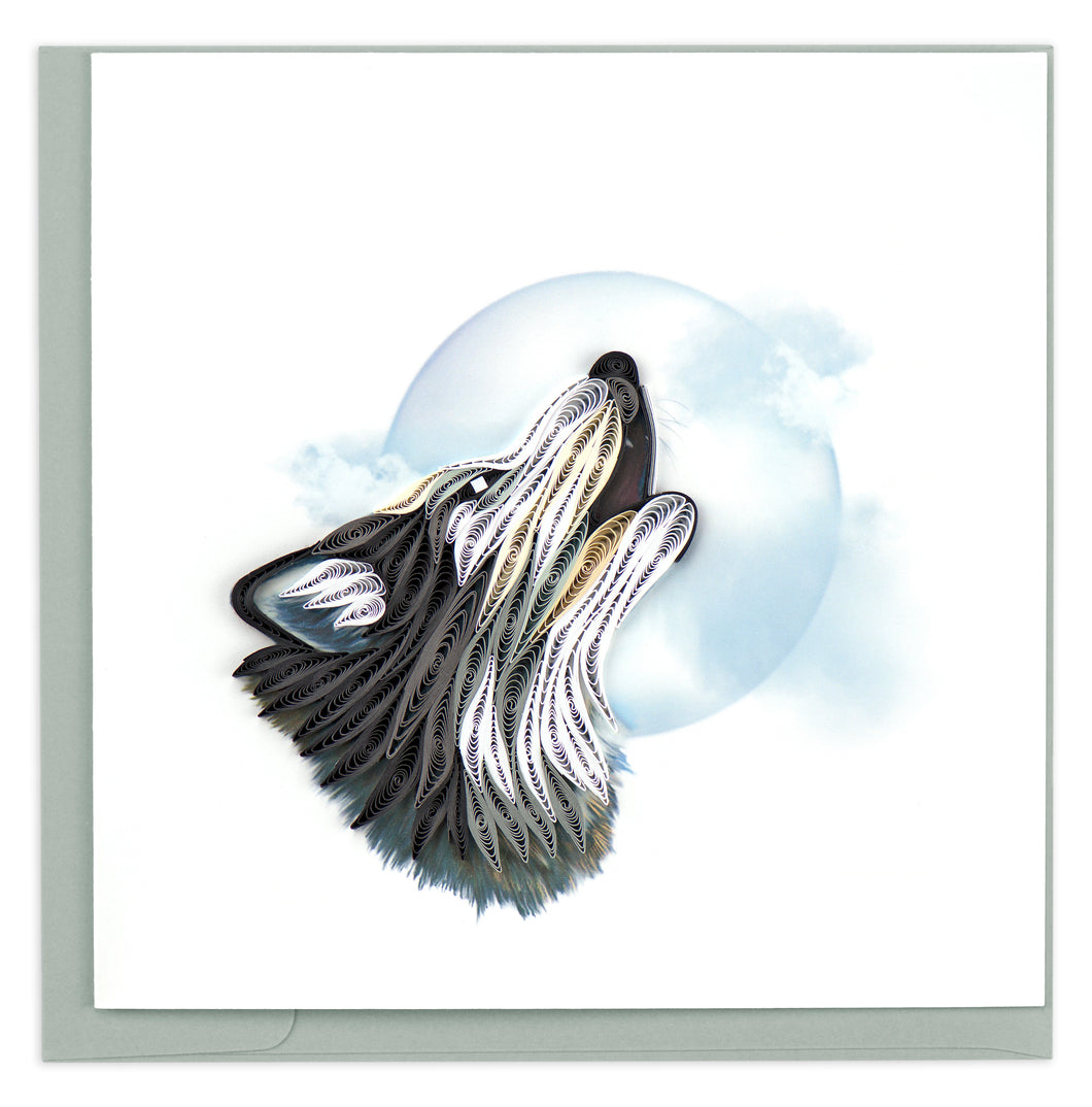Wolf Quilling Card
