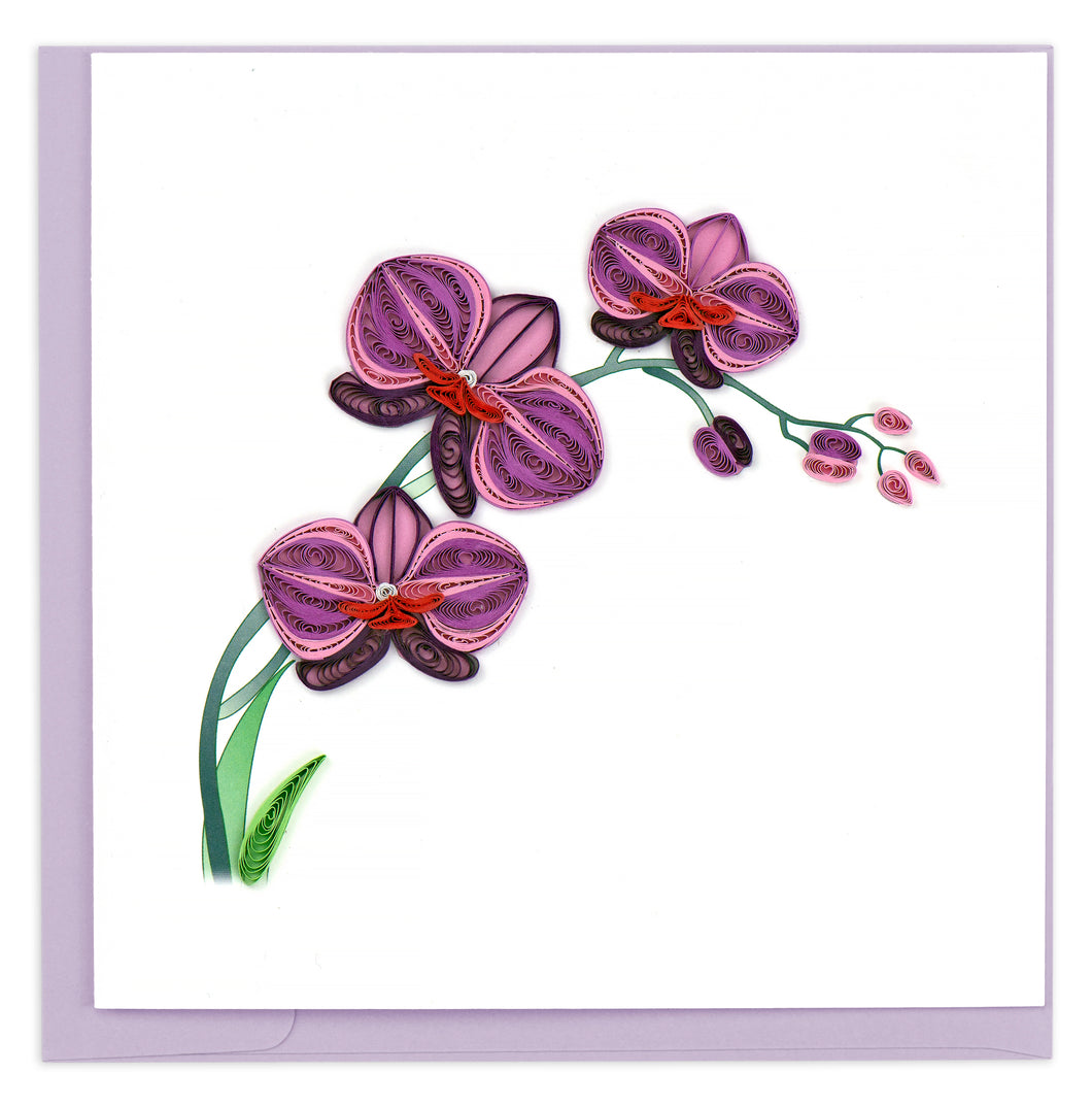 Purple Orchid Quilling Card