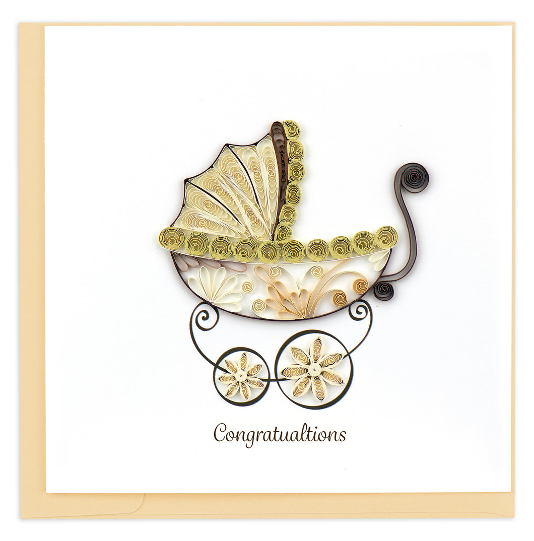 Baby Carriage Quilling Card