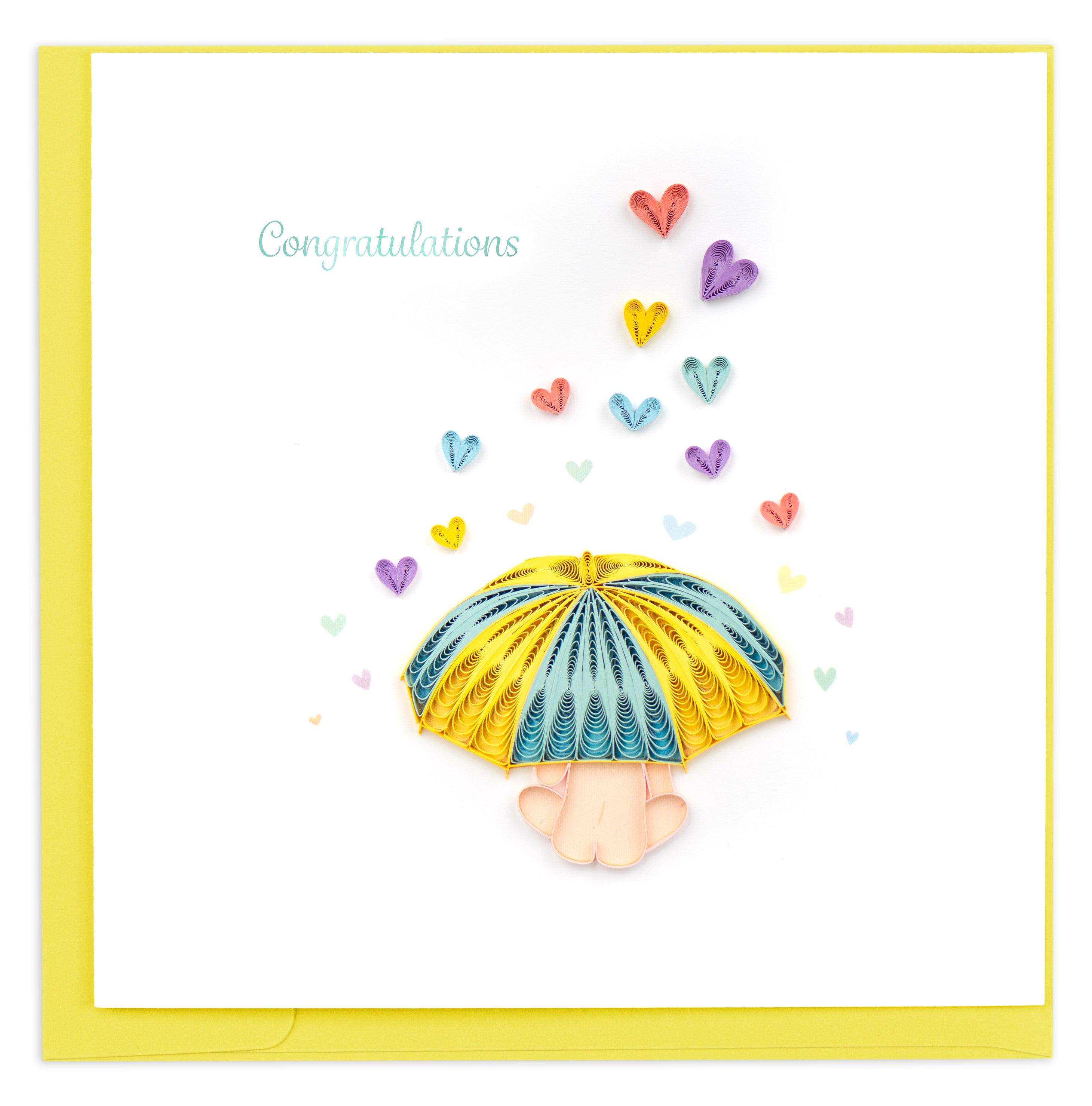 Baby Shower Hearts Quilling Card