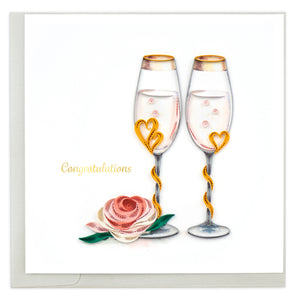 Wedding Toasting Flutes Quilling Card